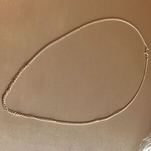 NWOT. Silvertone Fine Curb Necklace 24”